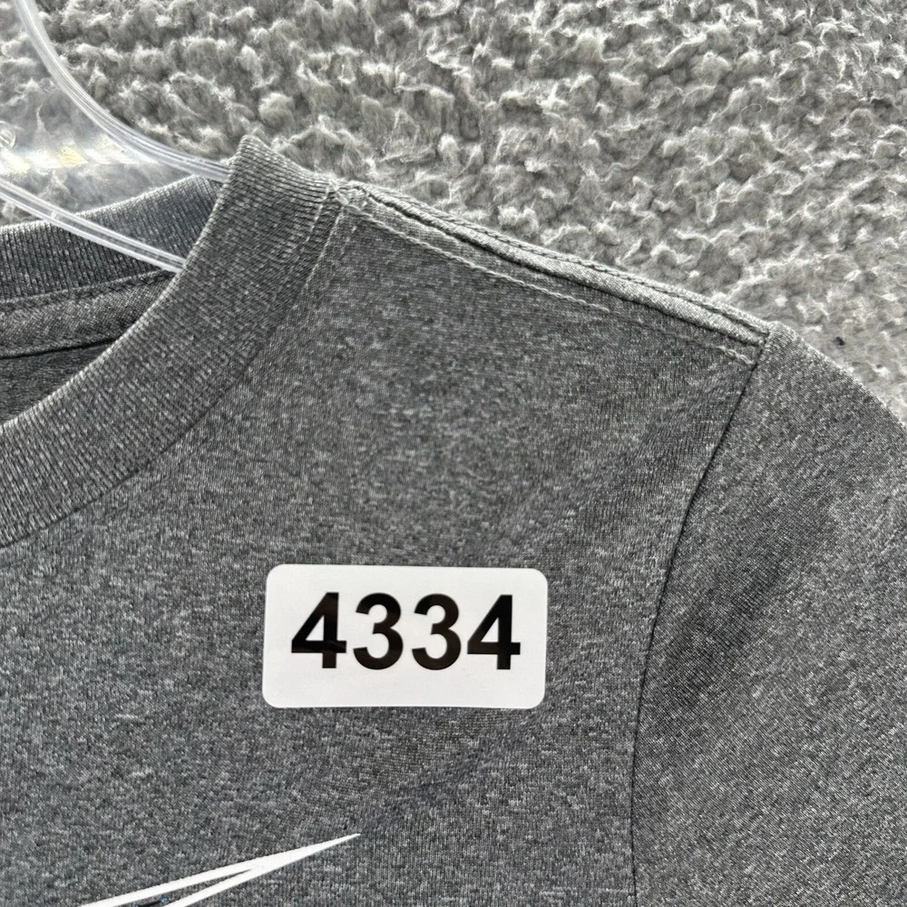 Nike Dri-Fit T-Shirt Boy Size 6 (M)  Gray Big Nike Check Logo Short Sleeve Shirt